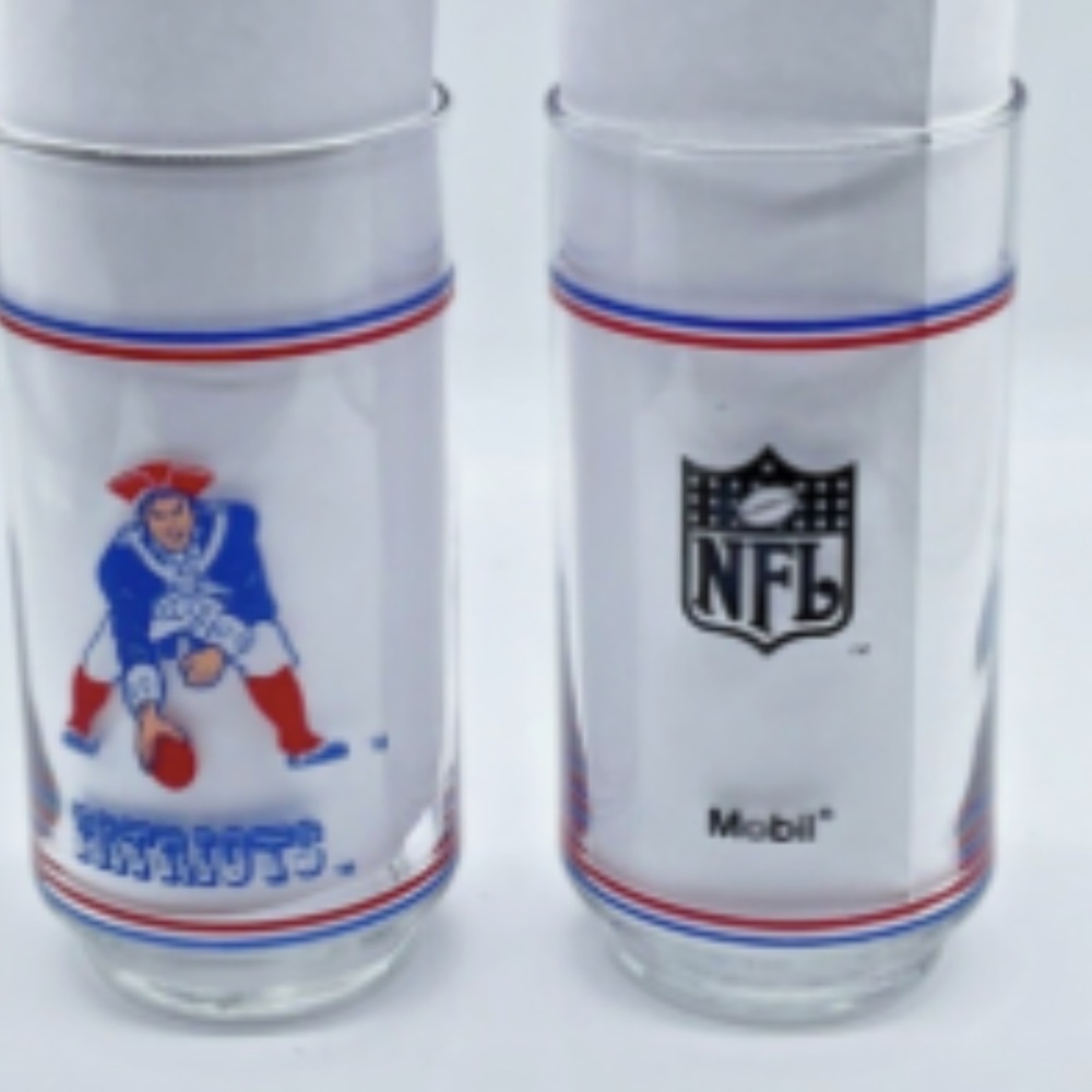 4 NE Patriots NFL VINTAGE glasses